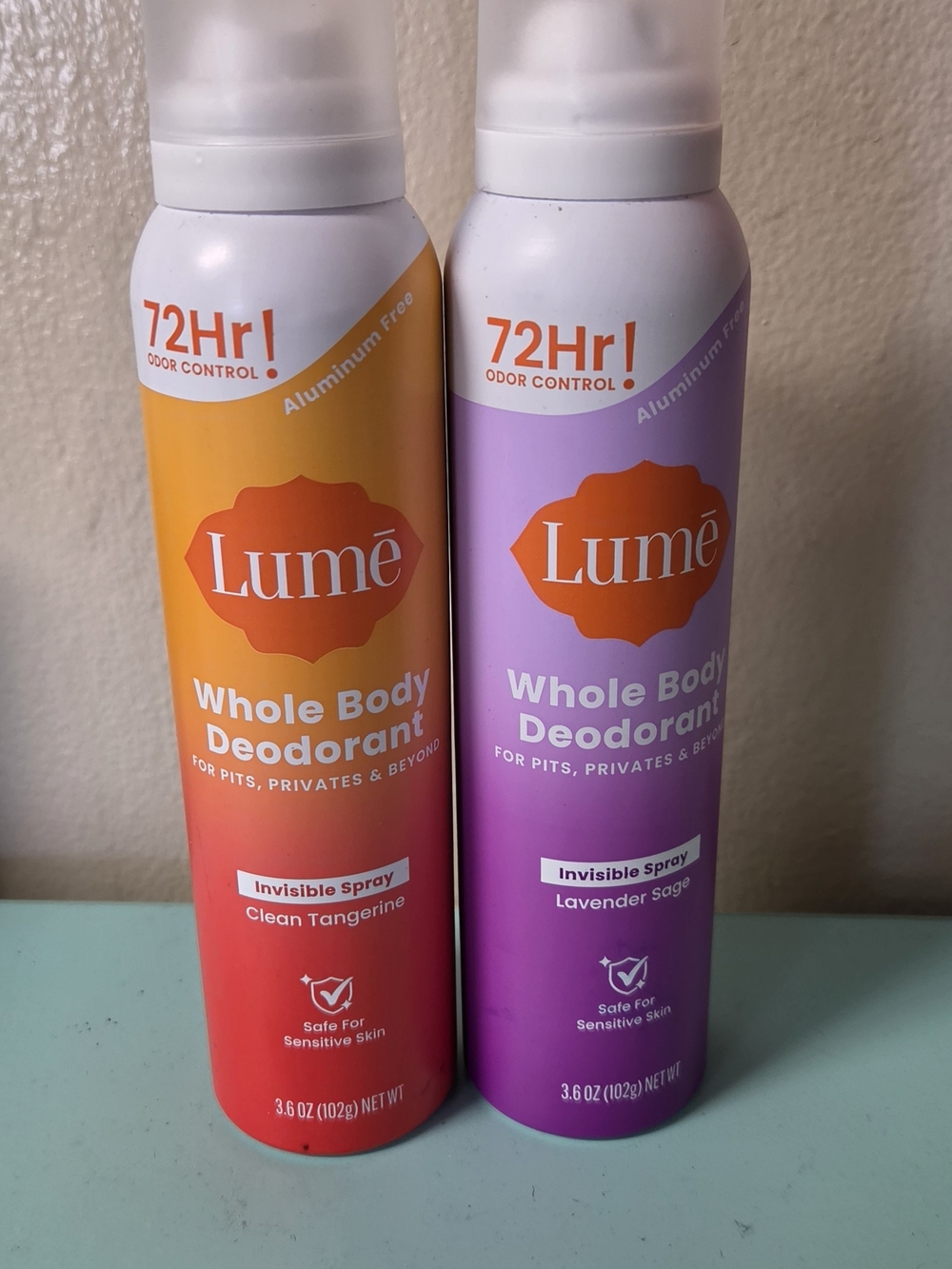 Lumé Whole Body Deodorant Spray Duo — Tangerine And Lavender, NEW